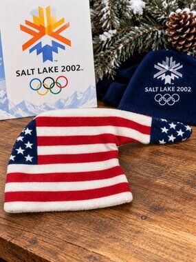 Vintage Salt Lake City 2000 U.S. Olympic American Flag Red White and Blue Hat